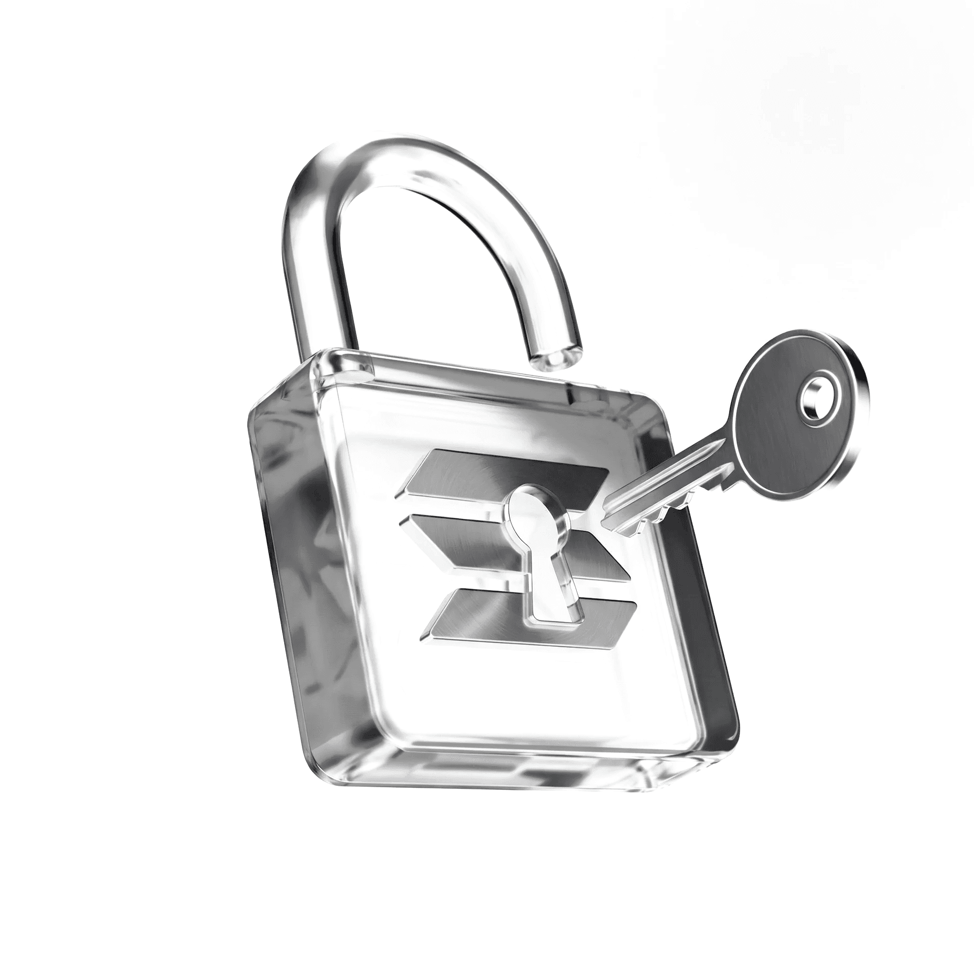 Non-custodial Solana padlock with key